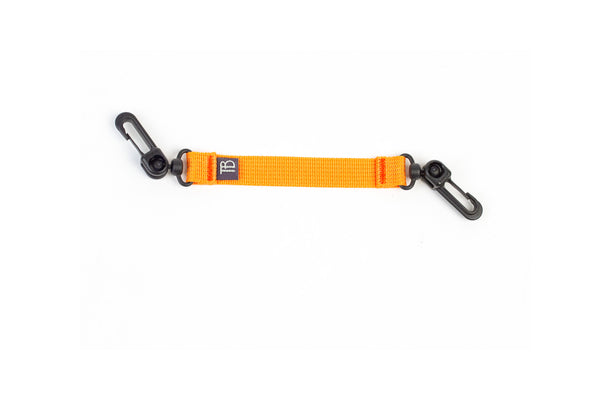 An 8-inch Zest (orange) Key Strap with a snaphook at either end.